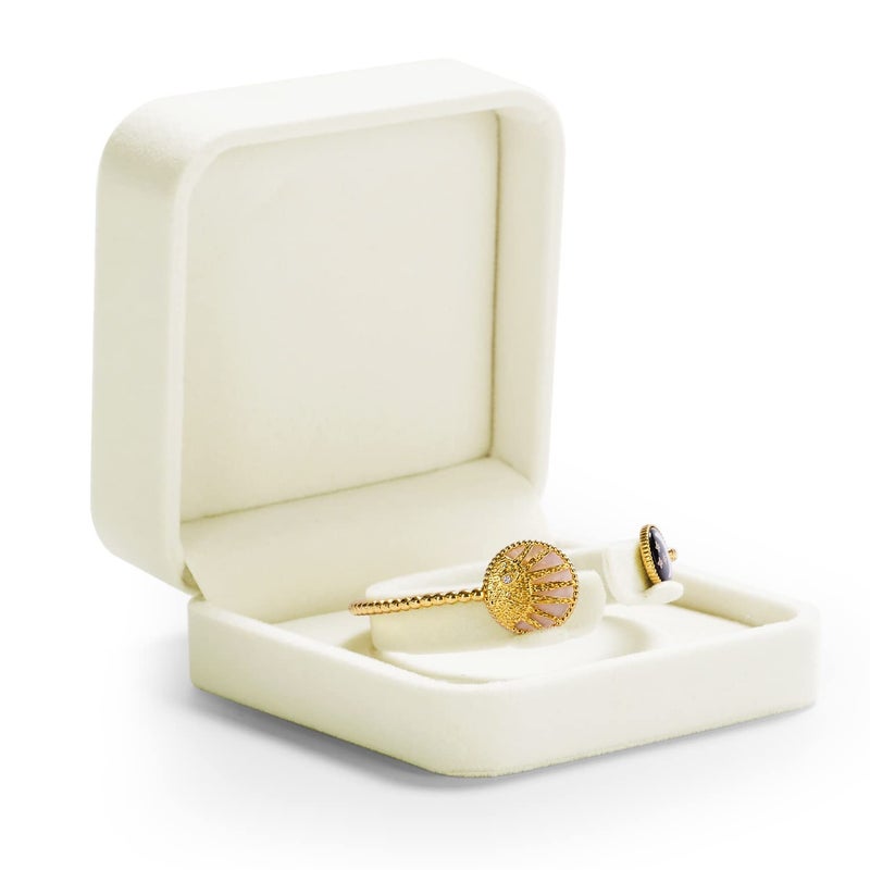 Oirlv Velvet Bracelet Gift Boxes White Bangle Display Jewelry Box - Image 1